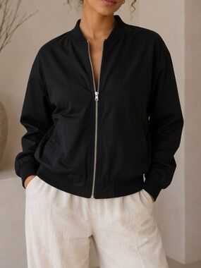 ASOS Black Zip-Up Bomber Jacket